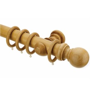 Woodline Light Oak 50mm curtain pole with rings