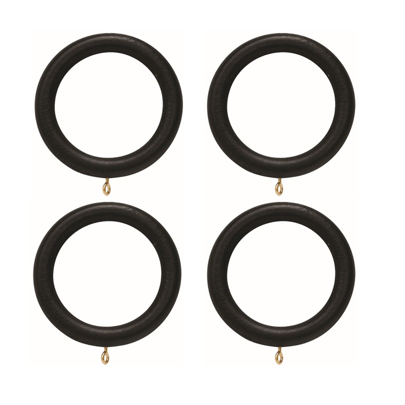 Woodline Pack of 4 Rings Black