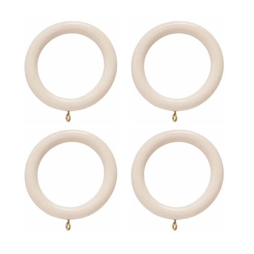 Woodline Pack of 4 Rings White