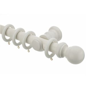 Woodline White 35mm curtain poles with rings