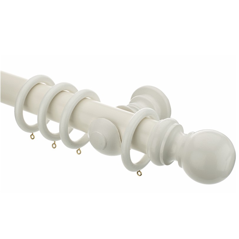 Woodline White 50mm curtain pole with rings