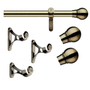 35mm Pole set Burnished Brass Scepta finial eyelet with parts