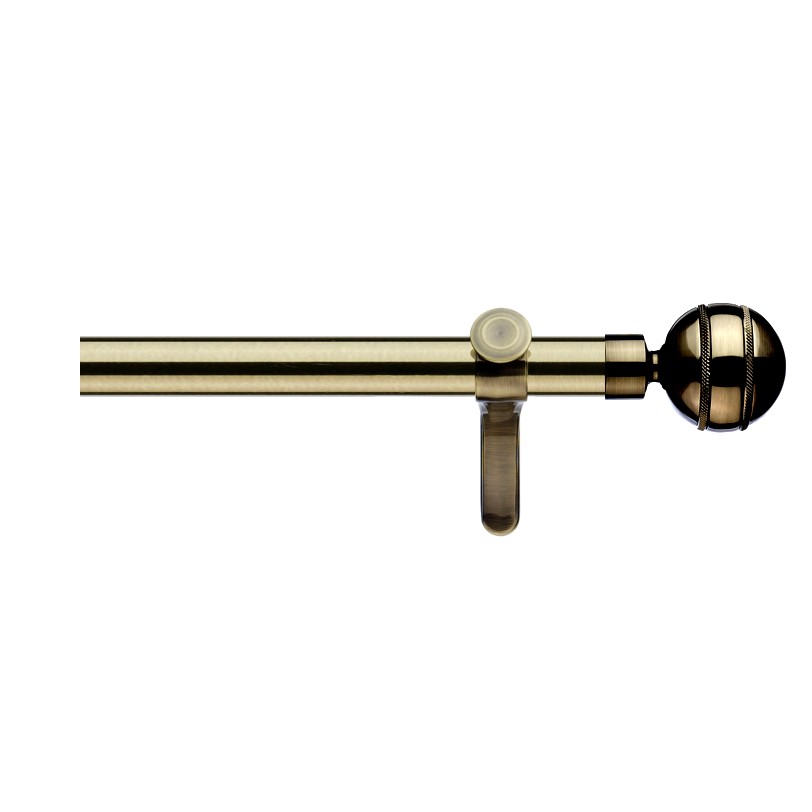 35mm Pole set Burnished Brass Selina finial eyelet 35mm Pole set Burnished Brass Selina finial eyelet