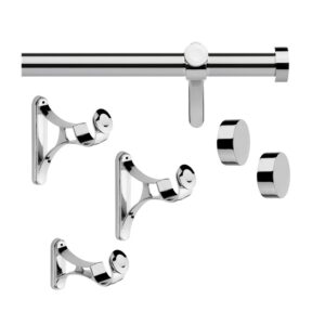 35mm Pole set chrome Ronda finial eyelet with parts