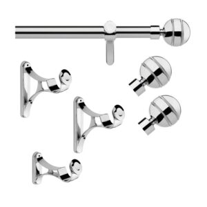 35mm Pole set chrome Selina finial eyelet with brackets